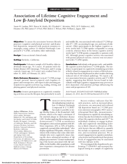 Association of Lifetime Cognitive Engagement and Low β