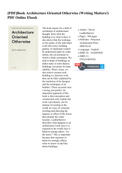 Book Architecture Oriented Otherwise (Writing