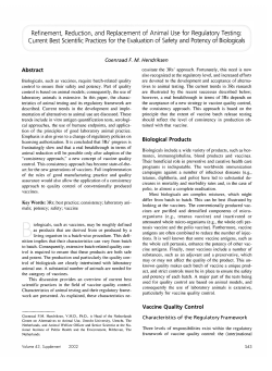 Refinement Reduction, and Replacement of Animal Use for