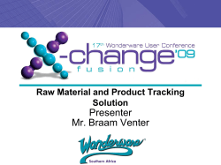 Raw Material and Product Tracking Solution