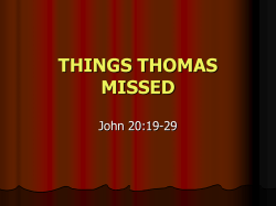 Don`t Miss What Thomas Missed!