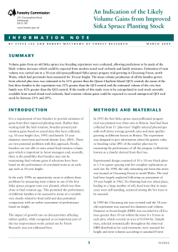 An Indication of the Likely Volume Gains from Improved Sitka