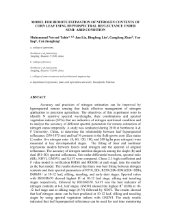 Model for remote estimation of nitrogen contents of corn leaf using