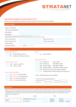 StrataNet xDSL Application Form
