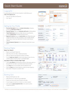 Quick Start Guide - Campus Travel Management
