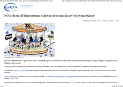 NGOs demand Timmermans make good on mandatory - Alter-EU