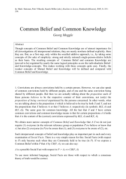 Common Belief and Common Knowledge