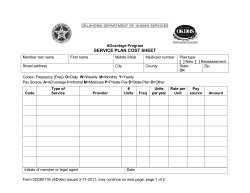 Service Plan Cost Sheet