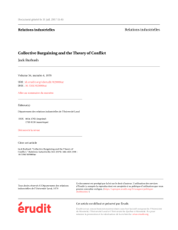Collective Bargaining and the Theory of Conflict