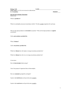 Principles of Modern Biology I: Bio 190