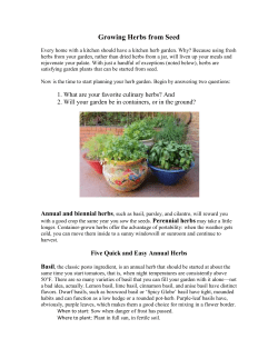 Annual and biennial herbs - Home Garden Seed Association