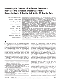 Increasing the Duration of Isoflurane Anesthesia Decreases the