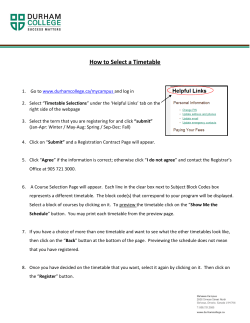 How to Select a Timetable
