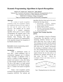 Dynamic Programming Algorithms in Speech