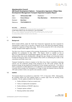 Revised Inception Report 30 November 2009