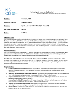 National Sports Center for the Disabled Position: President / CEO