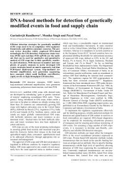DNA-based methods for detection of genetically