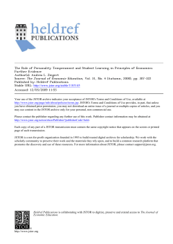 The Role of Personality Temperament and Student Learning in