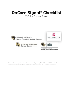 OnCore Signoff Checklist Guide