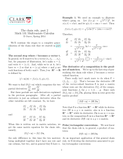 The chain rule, part 2 Math 131 Multivariate Calculus