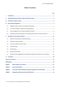 ICT as an Enabler for Smart Water Management