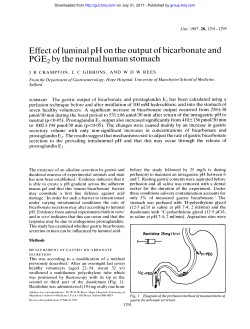 Effect of luminal pH on the output of bicarbonate and PGE2 by