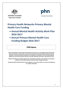 Mental Health Activity Work Plan 2016-17 template