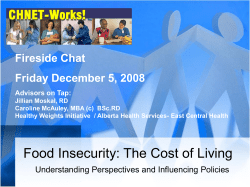 Food Insecurity: The Cost of Living