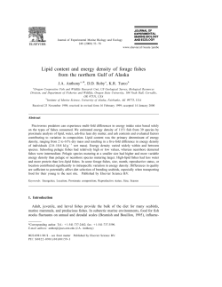 Lipid content and energy density of forage fishes from the northern