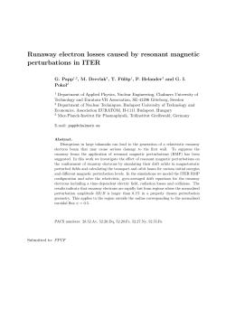 Runaway electron losses caused by resonant