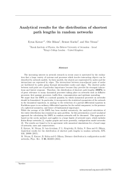 Analytical results for the distribution of shortest path lengths in