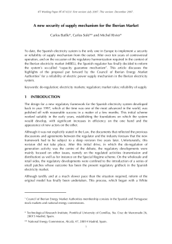 A new security of supply mechanism for the Iberian Market