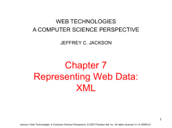 Chapter 7 Representing Web Data: XML