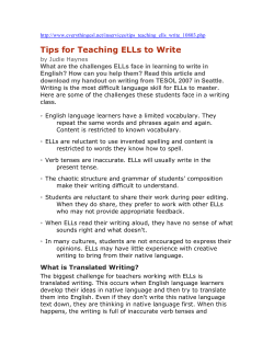 Tips for Teaching ELLs to Write