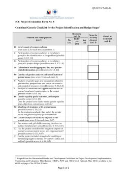ISO-Aligned ICC Project Evaluation Form 8 Gender