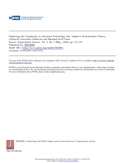 Capturing the Complexity in Advanced Technology Use: Adaptive
