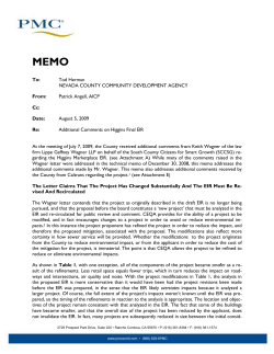 Additional Comments on Higgins EIR Memo