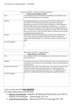 Stereotype Formation STUDIES File