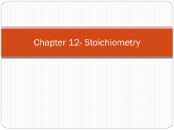 Chapter 12- Stoichiometry