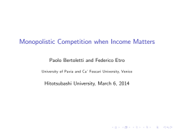 Monopolistic Competition when Income Matters