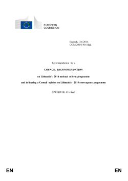 EN EN Recommendation for a COUNCIL RECOMMENDATION on