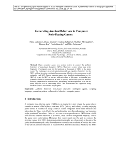 Generating Ambient Behaviors in Computer Role