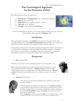 The cosmological Argument