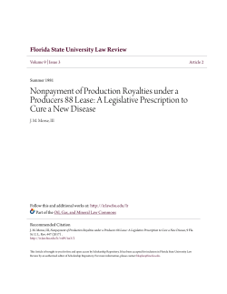 Nonpayment of Production Royalties under a Producers 88 Lease: A