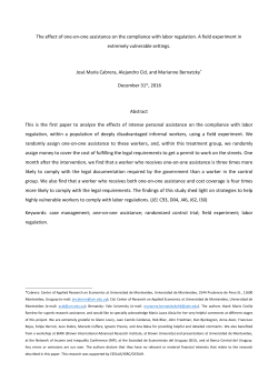The effect of one-on-one assistance on the compliance with labor