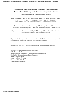 Mitochondrial Respiratory Chain and Thioredoxin Reductase