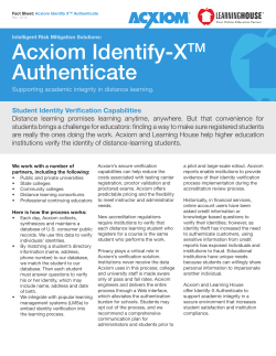 Acxiom Identify-XTM Authenticate