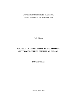 POLITICAL CONNECTIONS AND ECONOMIC OUTCOMES: THREE