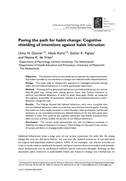 Paving the path for habit change: Cognitive shielding of