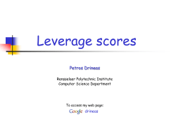Leverage scores - Petros Drineas